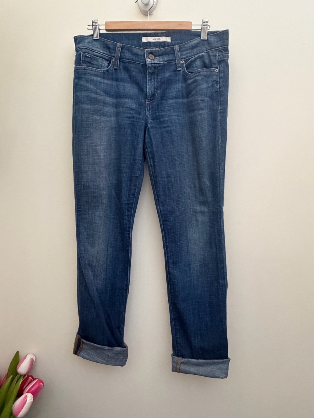 Joe's Jeans Boyfriend Jeans in Dark Blue Wash